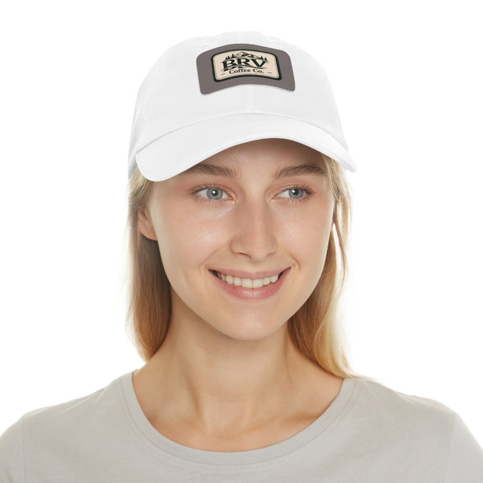 BRV Coffee Co. Leather Patch Dad Hat — Casual Outdoor Coffee Lover Cap
