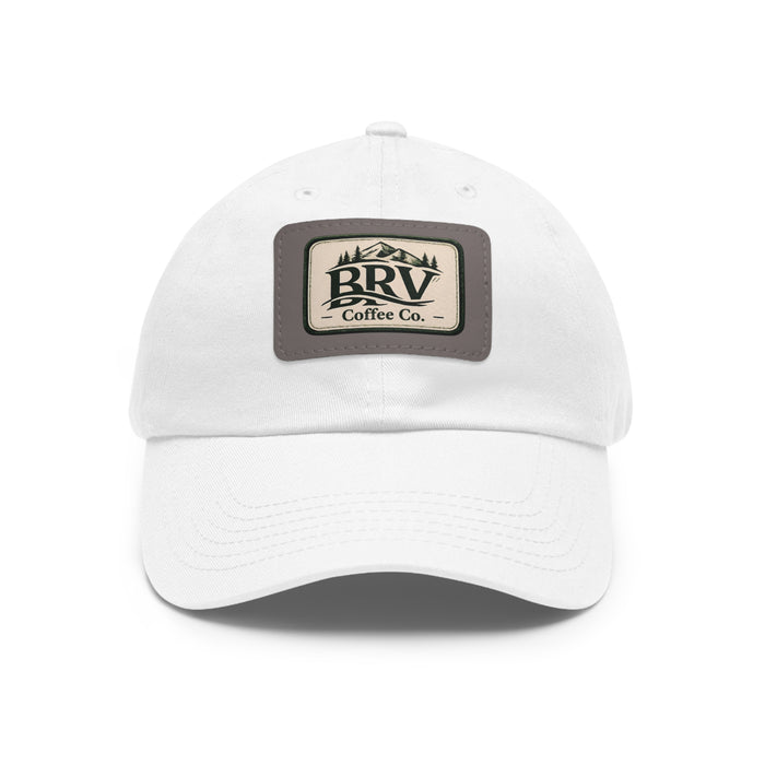 BRV Coffee Co. Leather Patch Dad Hat — Casual Outdoor Coffee Lover Cap