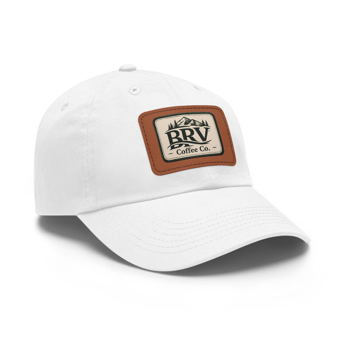 BRV Coffee Co. Leather Patch Dad Hat — Casual Outdoor Coffee Lover Cap
