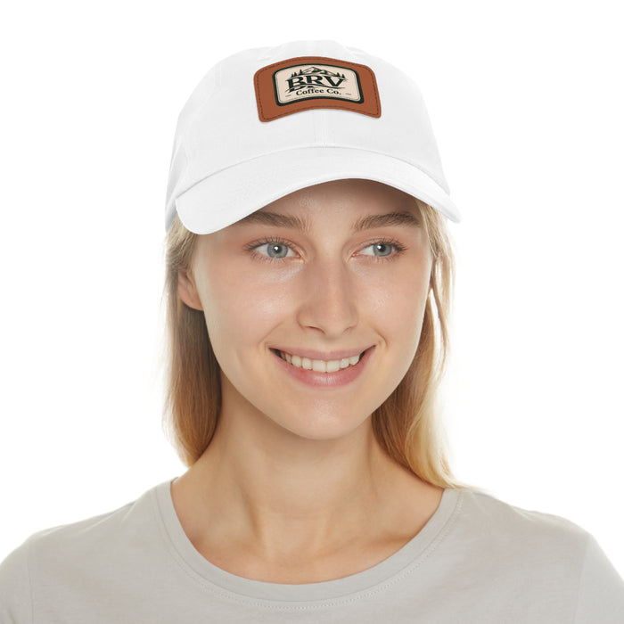 BRV Coffee Co. Leather Patch Dad Hat — Casual Outdoor Coffee Lover Cap