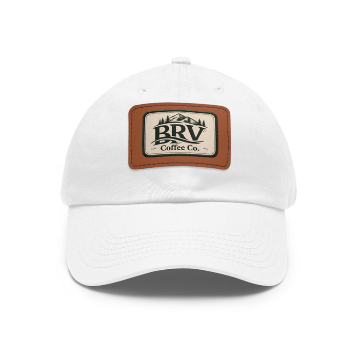 BRV Coffee Co. Leather Patch Dad Hat — Casual Outdoor Coffee Lover Cap