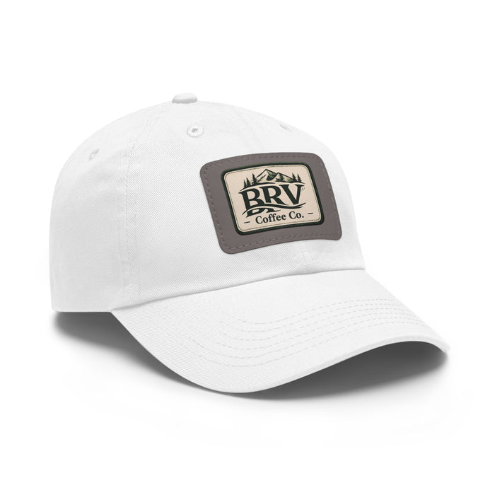 BRV Coffee Co. Leather Patch Dad Hat — Casual Outdoor Coffee Lover Cap